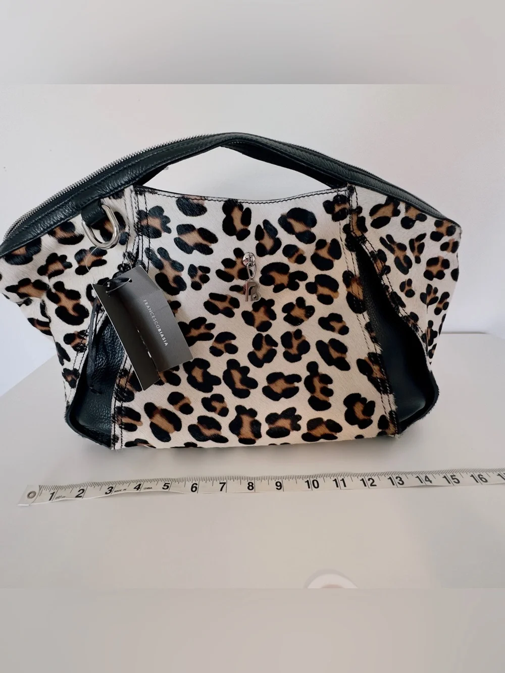 NWT Francesco Biasia Copacabana Leopard Calf Hair Handbag